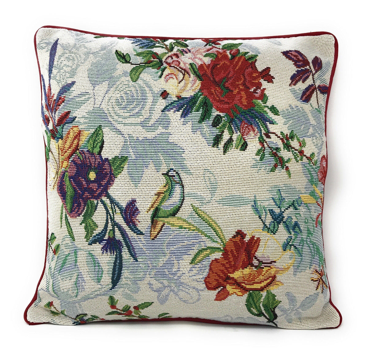 DaDa Bedding Elegant Tropical Paradise Birds Floral Tapestry Throw Pillow Covers 16" (18116)