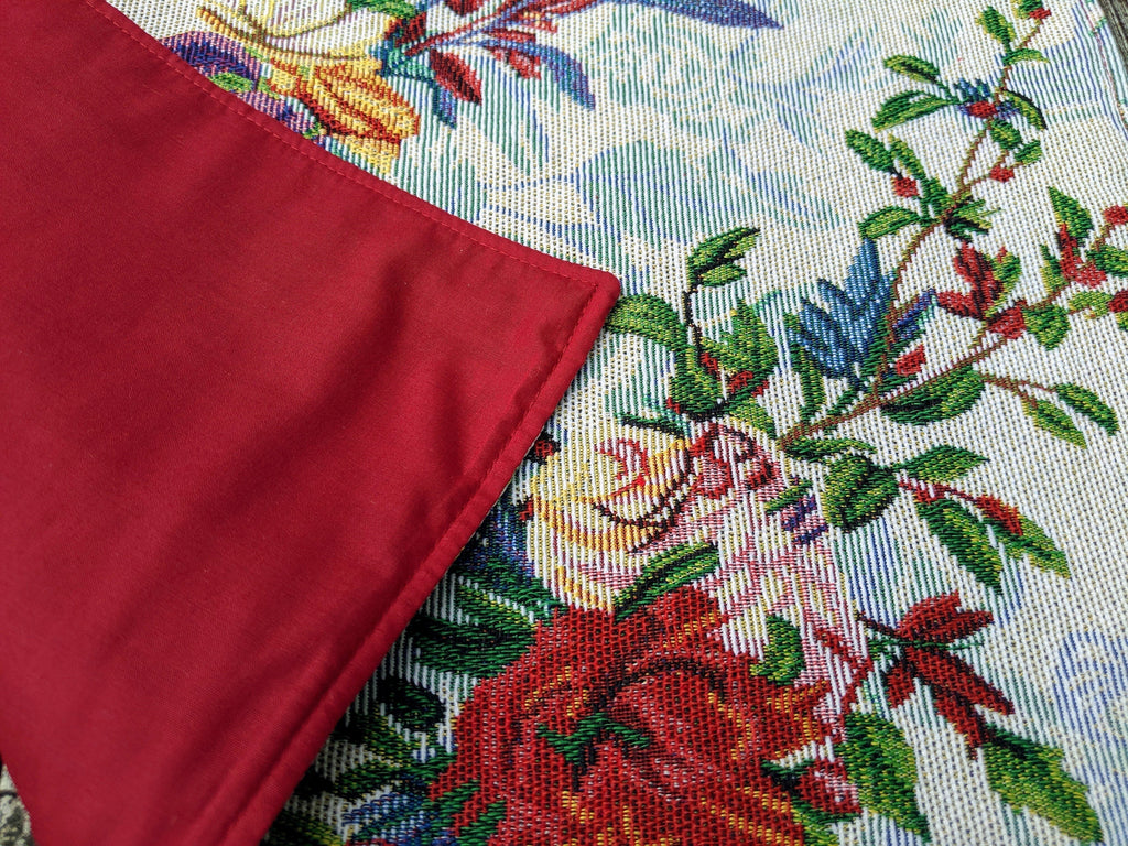 DaDa Bedding Set of 4-Pieces Tropical Sky Blue Birds Floral Tapestry Dining Table Placemats 13” x 19” (18116)