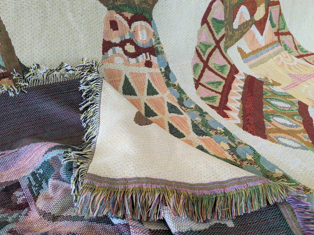 DaDa Bedding Elegant Tapestry Throw Blanket, Dancing Women African Dreams - 50” x 60” (7173)