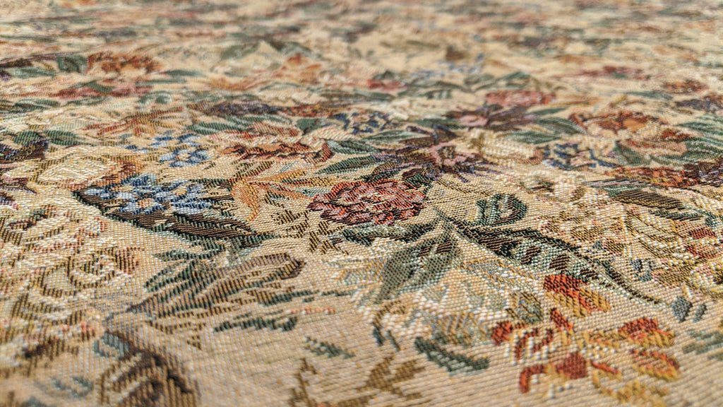 DaDa Bedding Wildflower Wonderland Floral Golden Beige Tan Square Dining Table Cloth (3100)