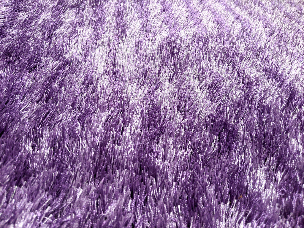 DaDa Bedding Shaggy Soft Door Mat Carpet Rug - 20" x 32" Striped Shiny Purple Lavender