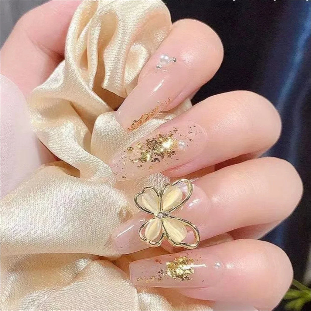 10Pcs 3D Hollow Cat Eye Butterfly Nail Art Charms Gold/Silver Inlaid Gem Crystal Butterfly Rhinestones DIY Alloy Manicure Decor
