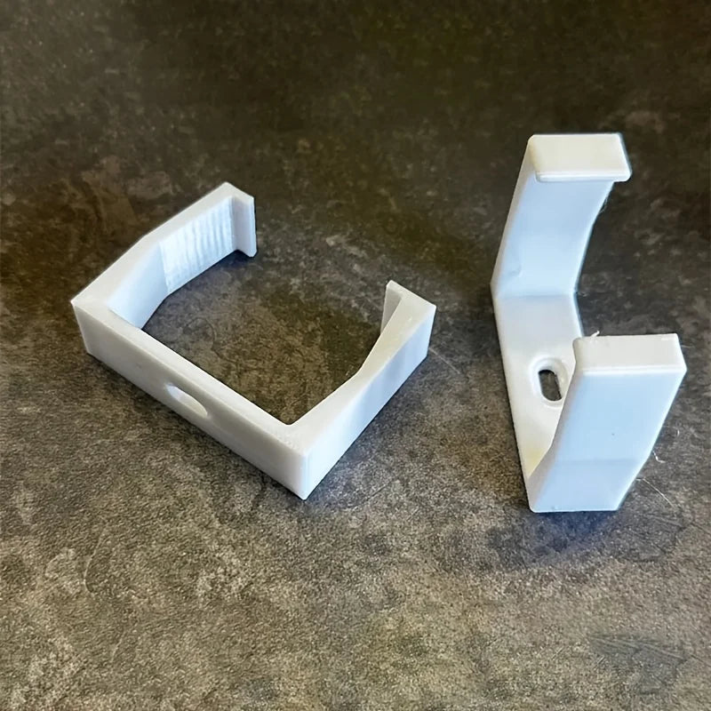 2Pcs 3D Printed Outlet Fixer, White/Black Wall-Mounted Power Strip Holder, Sturdy Cable Manager with Cable Ties