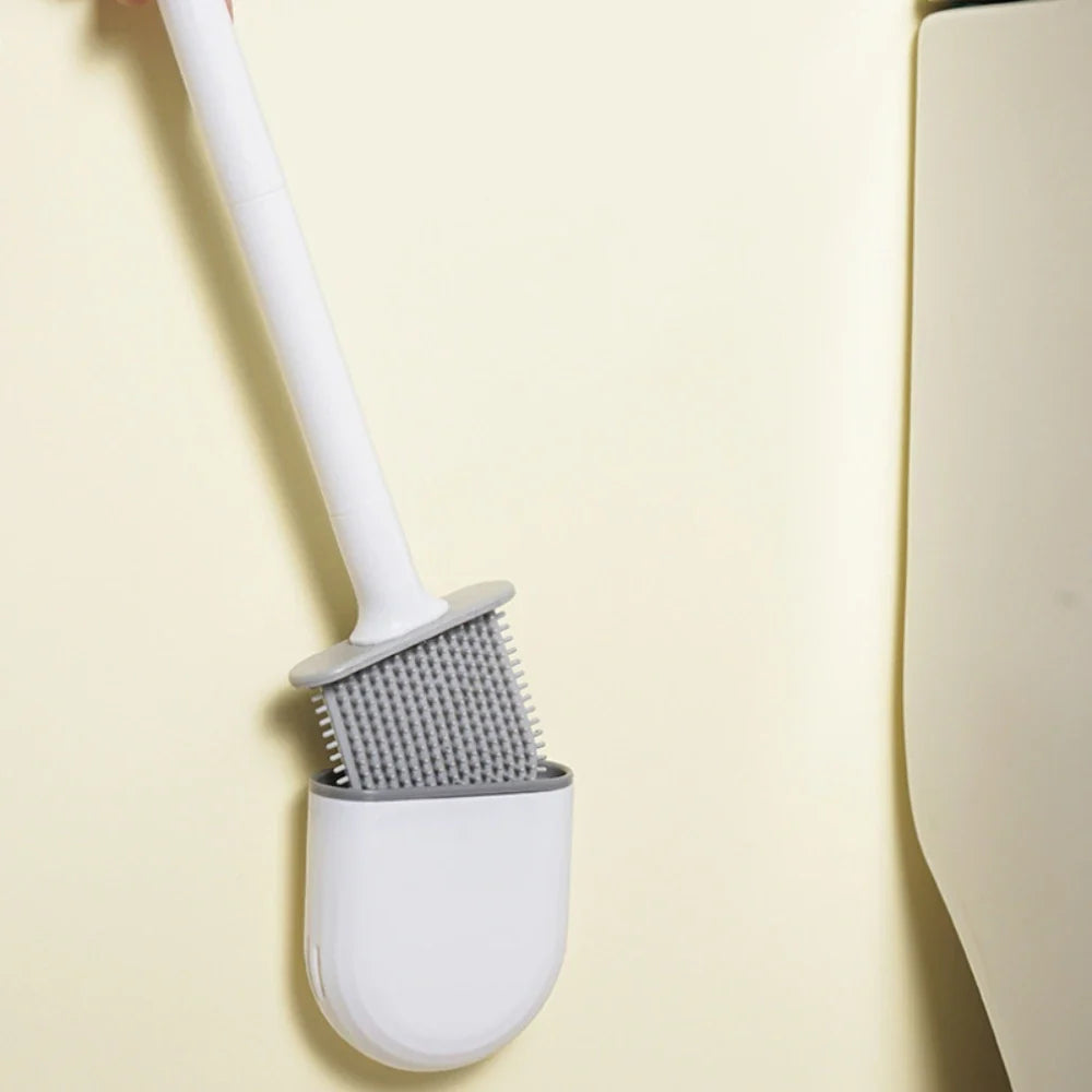 Toilet Brush With Holder Leakproof Soft Toilet Brush Bathroom Wall Mounted Brush
