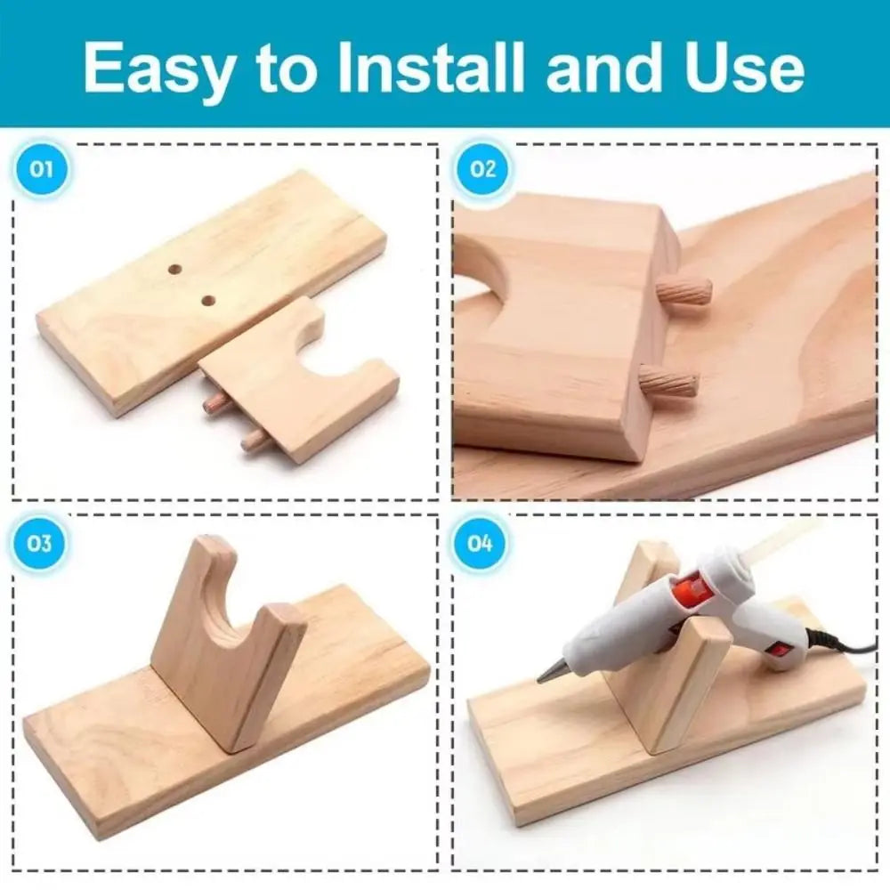 New Universal Hot Glue Holder Wooden DIY Hot Glue Machine Base Hot Glue Support Stand
