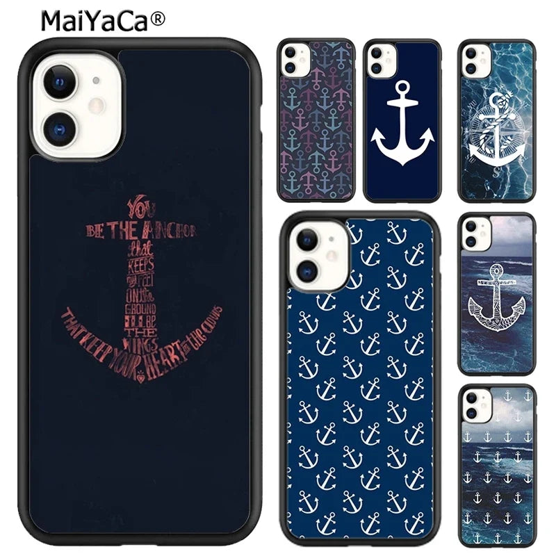 MaiYaCa blue boat anchor Printing Drawing protection Phone Case For iPhone 17 Air 16 15 plus 11 12 13 14 pro max