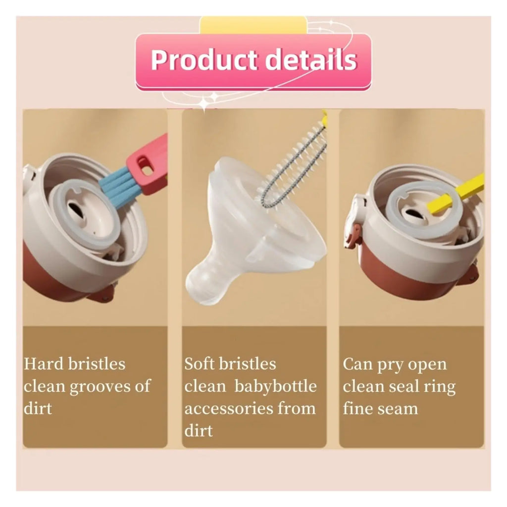 3 in 1 Cup Lid Gap Cleaning Brush, 3 Pcs Multifunctional Insulation Bottle Cleaning Tools for Bottle Gap Tight Spaces Cup