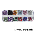 12 Colors Flatback Nail Art Rhinestones Nail Gems Glass AB Clear Crystal Rhinestones Nail Art Charms DIY Manicure Accessories