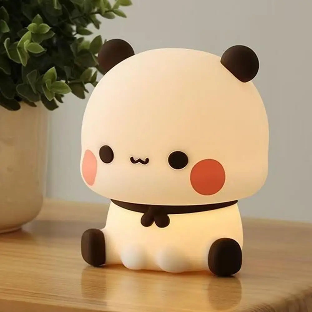 Kawaii Panda Led Night Light Lamp Cute Cartoon Pat Lamp Animal Bedroom Decorative Living Room Dolls Gifts Kids Baby Night Light