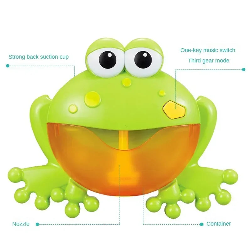 New Baby Bath Bubble Machine Crabs Frog Music Kids Bath Toy Bathtub Soap Automatic Bubble Maker Baby Bathroom Toy for Children