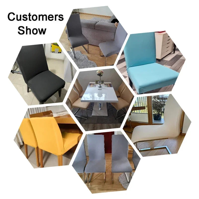 Elastic Chair Cover Plain Spandex Dining Room Seat Covers Chair Protector for Restaurant Kitchen Banquet Seat Case