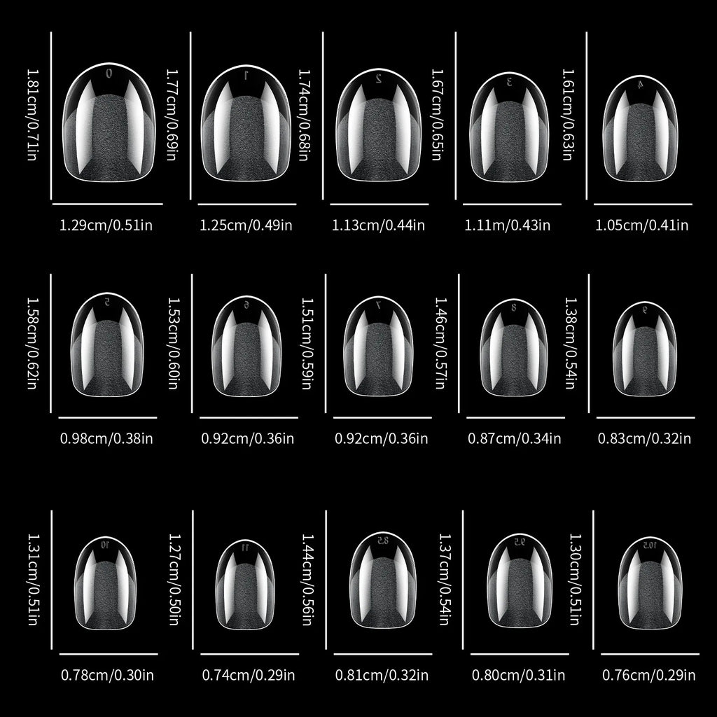 360Pcs/1box Nail Tips with Short Almond and Short Square Soft Gel Nail Tips Full Cover False Nail Tips for Acrylic Nails Salon