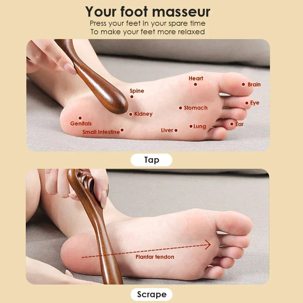 Natural Golden Sandalwood Five-Claw Scalp Massager Gua Sha Tool Back Scratcher Spa Handheld Meridian Massage Comb Hair Care