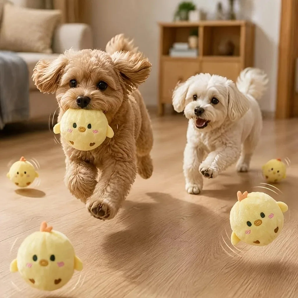 Interactive Squeaky Bouncing Chick Ball – Chew-Resistant Slow-Rebound Pet Toy for Dogs & Cats, Boredom Reliever, Fun Sound Gift