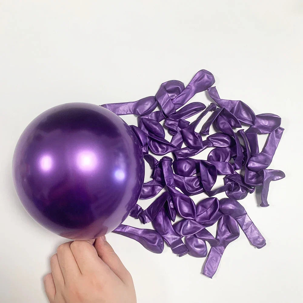 Metallic Balloons Birthday Party Baby Shower Wedding Decorations Chrome Purple Blue Rose Gold Pink Red Silver 10/20/30pcs Ballon
