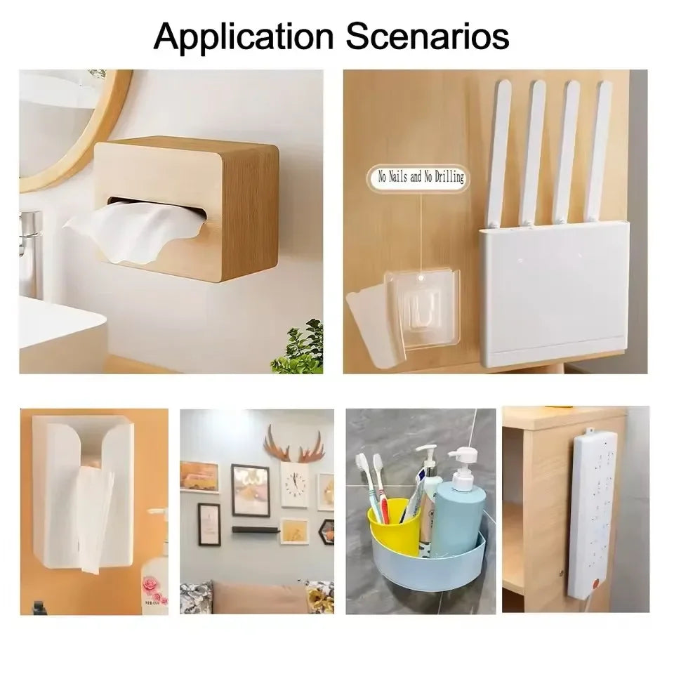 Double-Sided Self Adhesive Wall Hooks Strong Sticky Transparent Traceless Kitchen Bedroom Wall Hook Storage Holders Storage