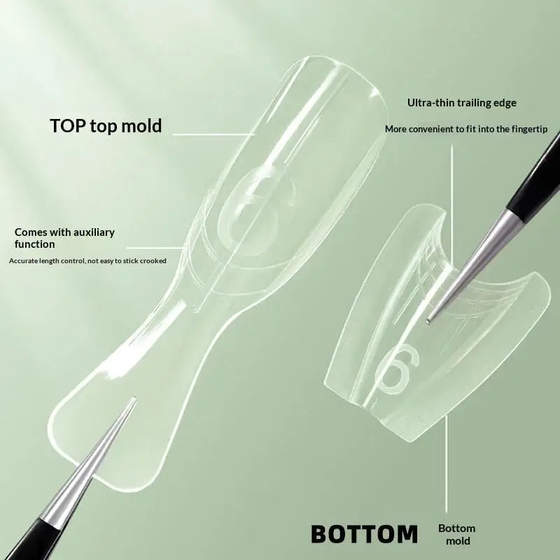 ·New60/240/300 Pcs Sandwich Nail Forms 15 Size Oval Extension Dual Form No Paper Forms Needed For Easy Nail Extensions·