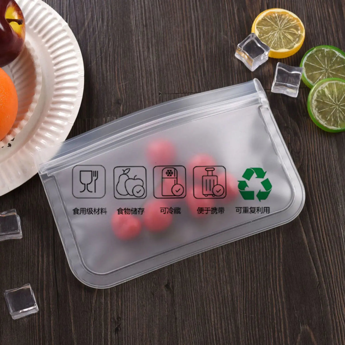 Reusable Food Storage Bags Silicone Stand Up Zip Shut Bag Leakproof Containers Cup Fresh Bag Fresh Wrap Ziplock Multifunction