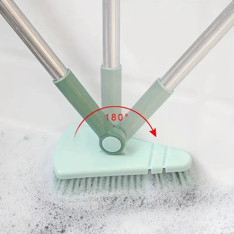 A Long Handled Hard Bristled Triangular Floor Brush, Bathroom Tile Gap Cleaning Brush