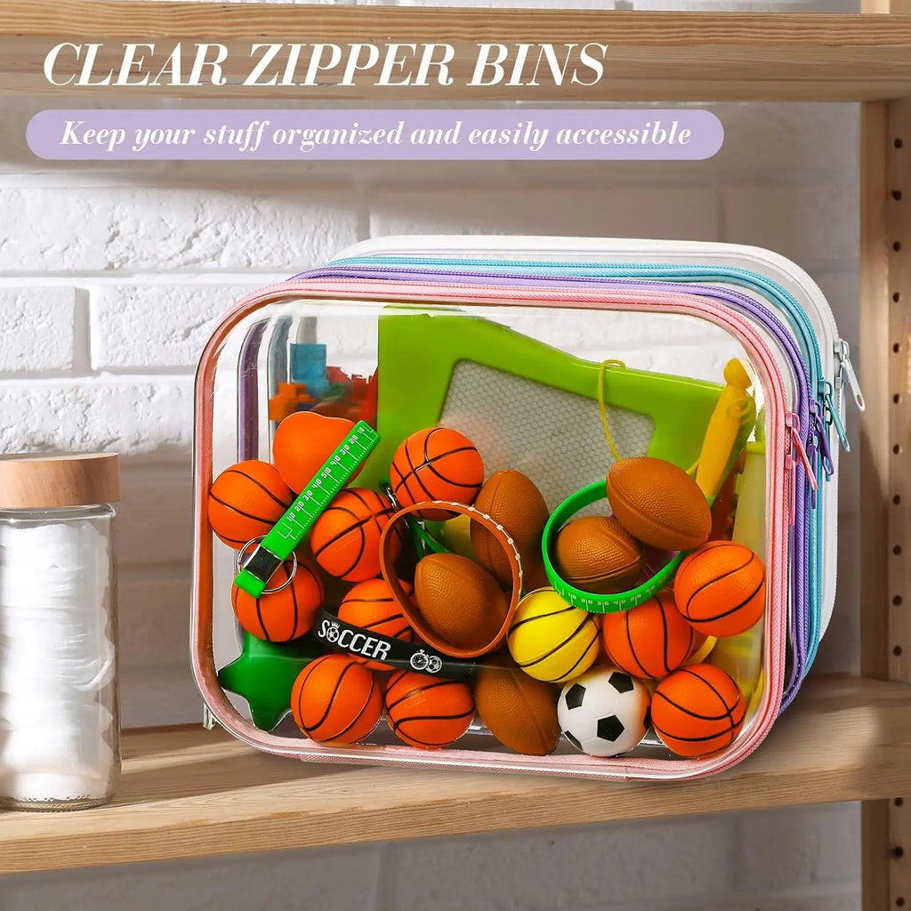 Clear Hard Shell Zipper Case, Clear Zipper Pouches Waterproof Makeup Organizer & Travel Toiletry Bag, Diaper Bag Organizing