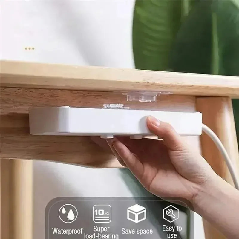 10PCS Cable Organizer Clips Double-Sided Adhesive Wall Hooks Hanger Strong Transparent Suction Cup Wall Holder for Kitchen