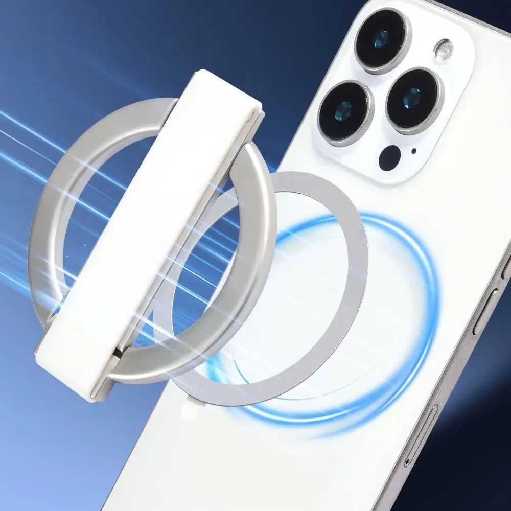 2025 innovative design aluminum alloy magnetic mobile phone ring holder, 360° rotation, 120° swing, suitable for iPhone 12+