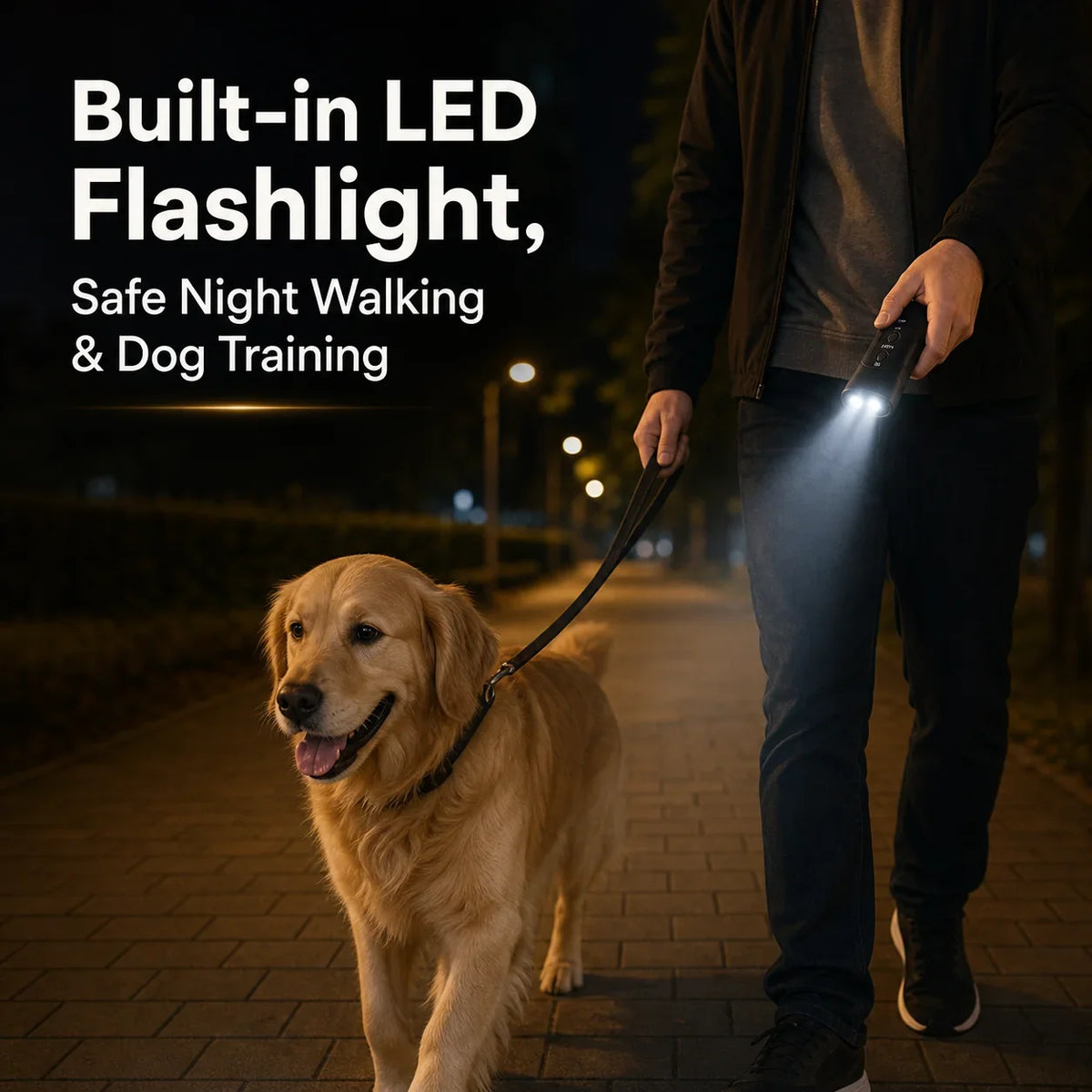Handheld Ultrasonic Anti Barking Device Dog Training Tool with LED Light 2 Modes Pet Behavior Corrector