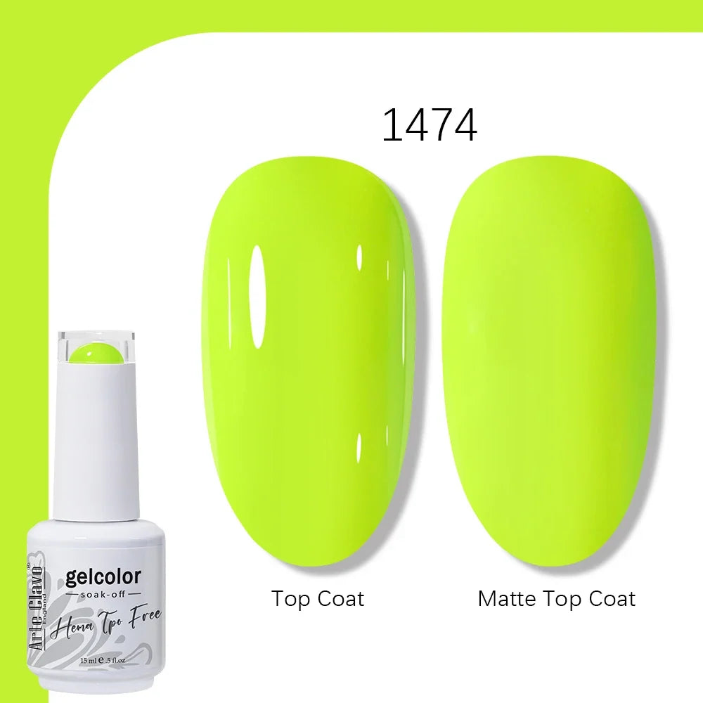 Arte Clavo HEMA TPO FREE 15ml UV LED Gel Nail Polish Soak Off Semi Permanent Daily Wear Universal Color For All Seasons Manicure