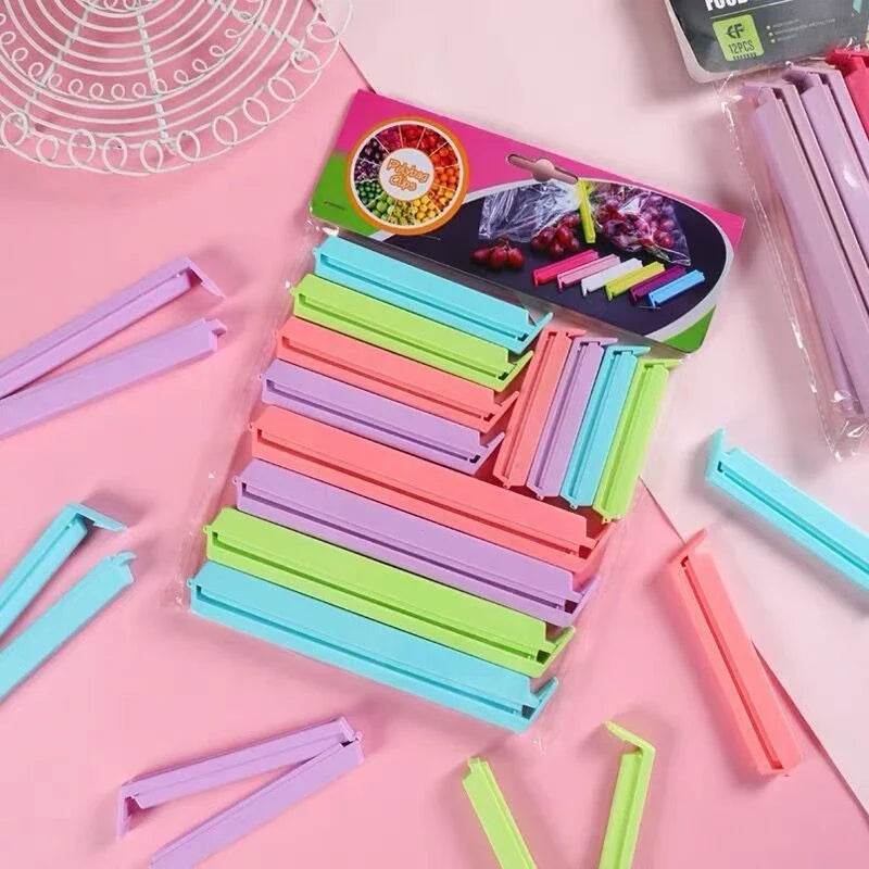 Portable Kitchen Storage Food Saver Clip Sealing Bag Clip Sealer Clamp Plastic Tool Freezer Bag Clips Kitchen Accessory DJ003