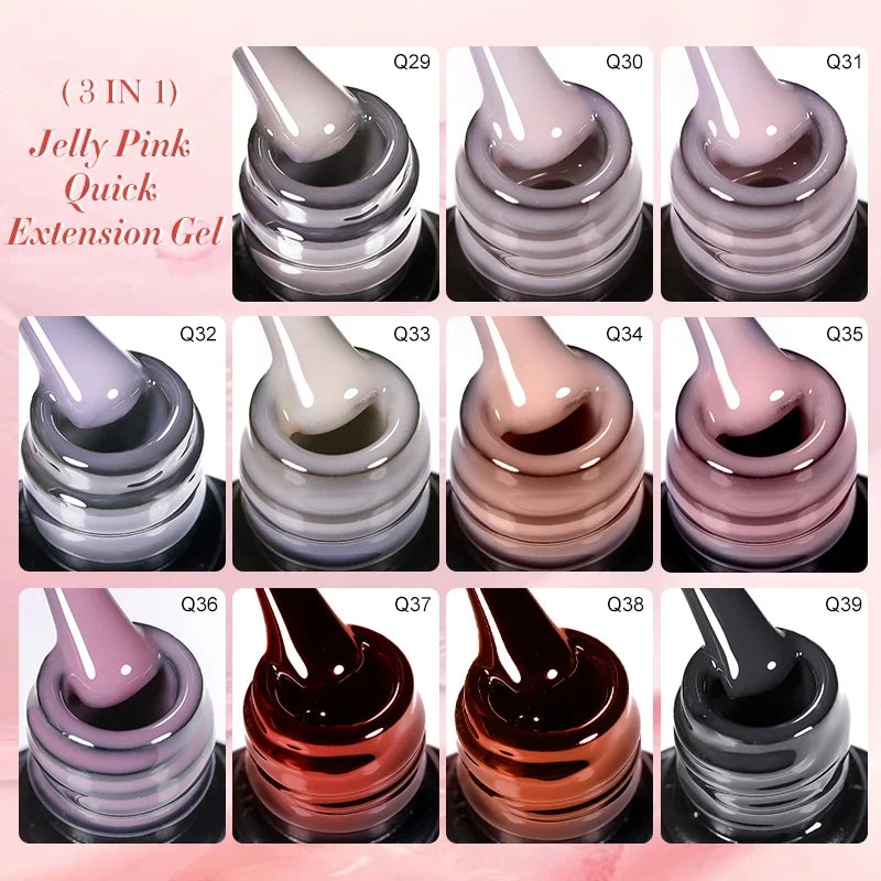 LILYCUTE 7ML Jelly Nude Pink Quick Extension Gel Nail Polish Transparent  Finger Prolong Long Lasting Construction Gel Varnish