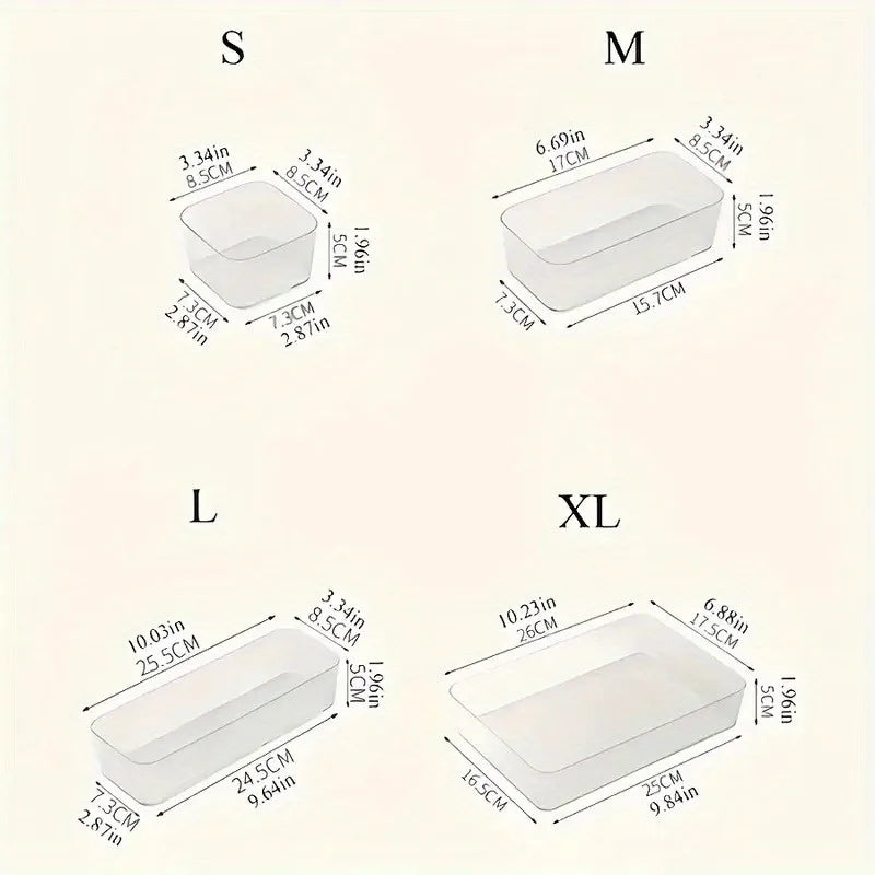 4/7 PCS Acrylic Clear Drawer Organizer Set, Cosmetic Storage Box for Vanity, Desk  Office Supplies, Home Desk & Drawer Organiza