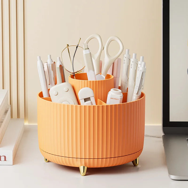 Makeup Desktop Storage Box 360 Rotating Cosmetic Organizer Large Capacity for Bathroom Portable Lipstick Makeup Brush Pen Holder