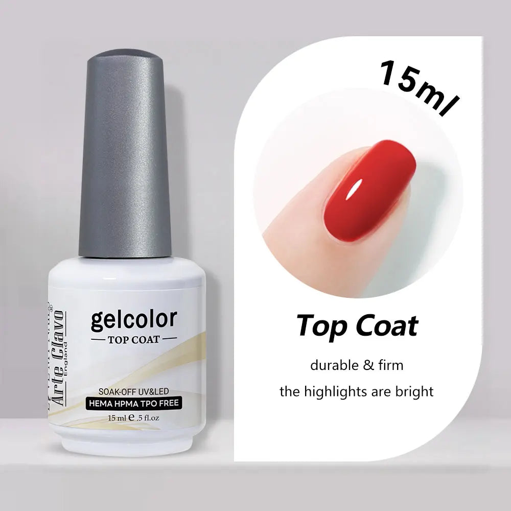 Arte Clavo HEMA TPO FREE 15ml UV LED Gel Nail Polish Soak Off Semi Permanent Daily Wear Universal Color For All Seasons Manicure