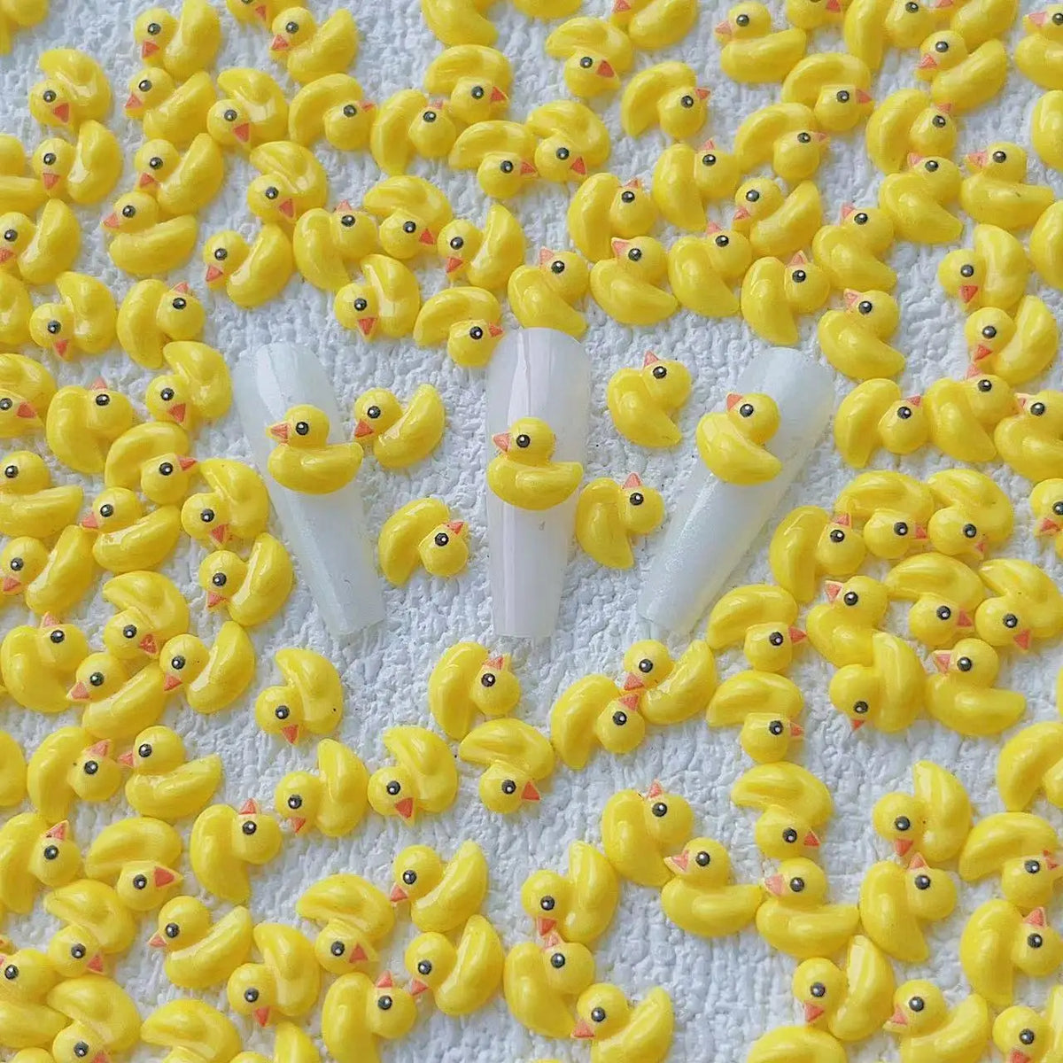20pcs New Nail Art Cartoon Accessories Little Yellow Duck Resin Cute Nail Charms Decorations Supplies DIY 3D Cute Nail Art Parts