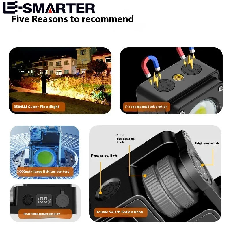 COB Camping Light with Magnetic Hook Emergency Charger, IPX4 Waterproof  Camping Lantern LED Light for Outdoor