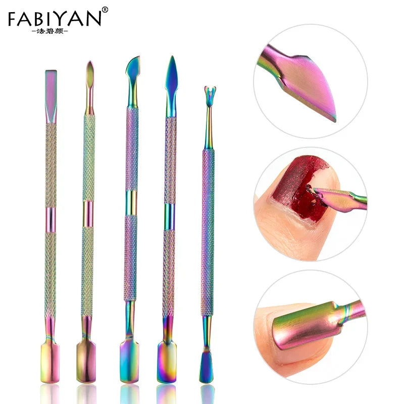 1pcs Stainless Steel Cuticle Pusher Dead Skin Push Remover For Pedicure Manicure Nail Art Cleaner Care Tool
