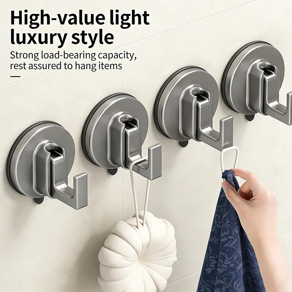 2pcs Suction Cup Hooks Reusable Heavy Duty Vacuum Suction Cup Hook Glass Kitchen Bathroom Hook for  Robe Clothes Hanger Hook