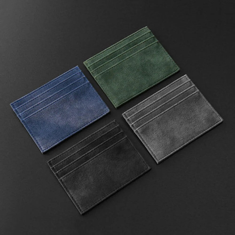 Suede Leather Small Man Purses Solid Color Zipper Wallets Coin Pocket Male Wallet Men Card Holder Mini Slim Credit Bank Card