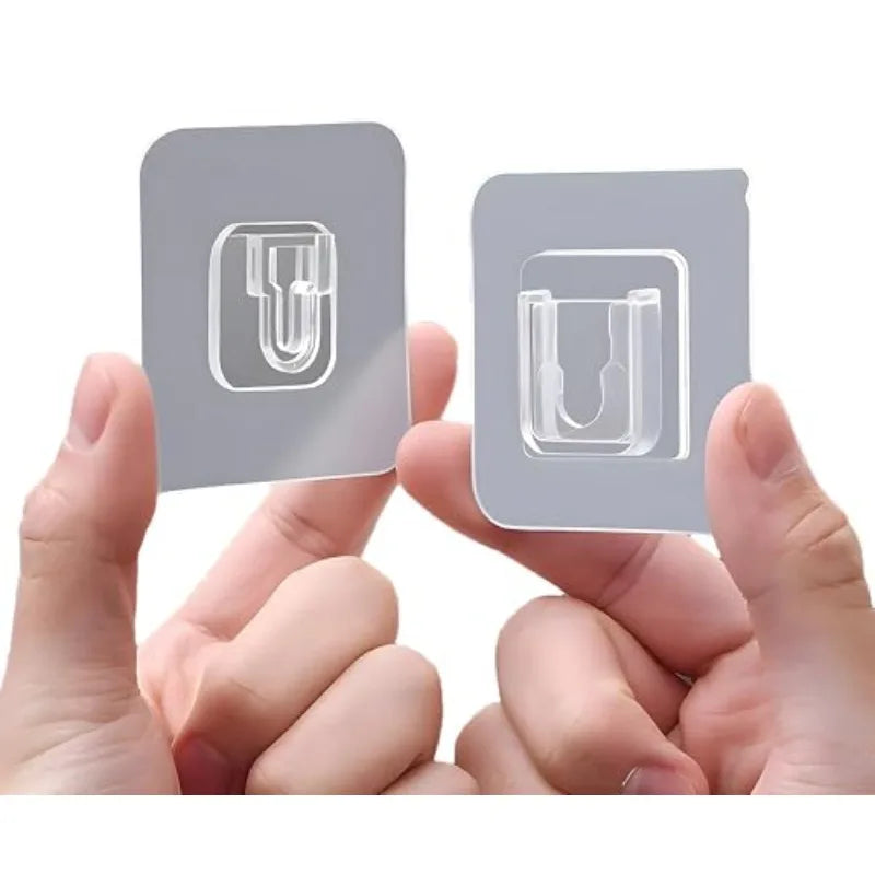 Double-Sided Self Adhesive Wall Hooks Strong Sticky Transparent Traceless Kitchen Bedroom Wall Hook Storage Holders Wholesale