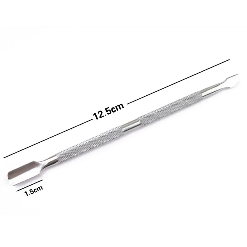 4 Pcs/Set Steel Double-ended Cuticle Pusher Dead Skin Remover Manicure Cleaner Care Nails Art Tool All for Manicure Set
