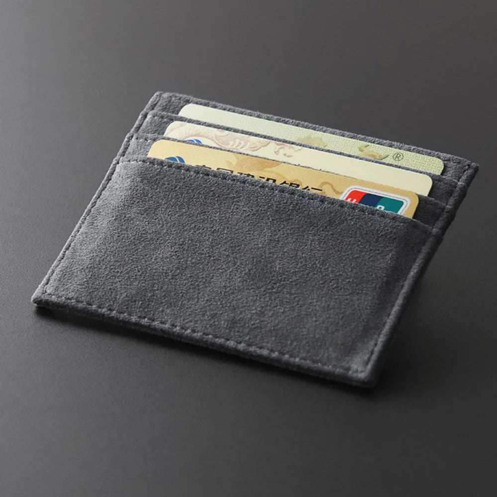 Suede Leather Small Man Purses Solid Color Zipper Wallets Coin Pocket Male Wallet Men Card Holder Mini Slim Credit Bank Card