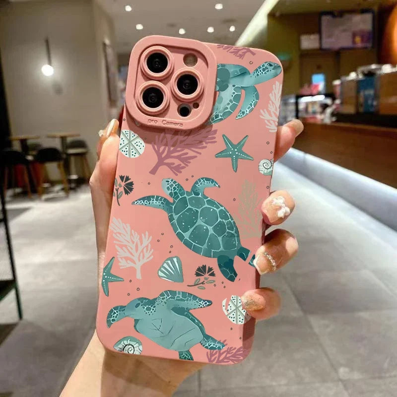 Colorful Painted Soft Silicone Phone Case For iPhone 11 12 13 14 15 16 Pro Max XS X XR 7 8 Plus 16E Shockproof TPU Cover