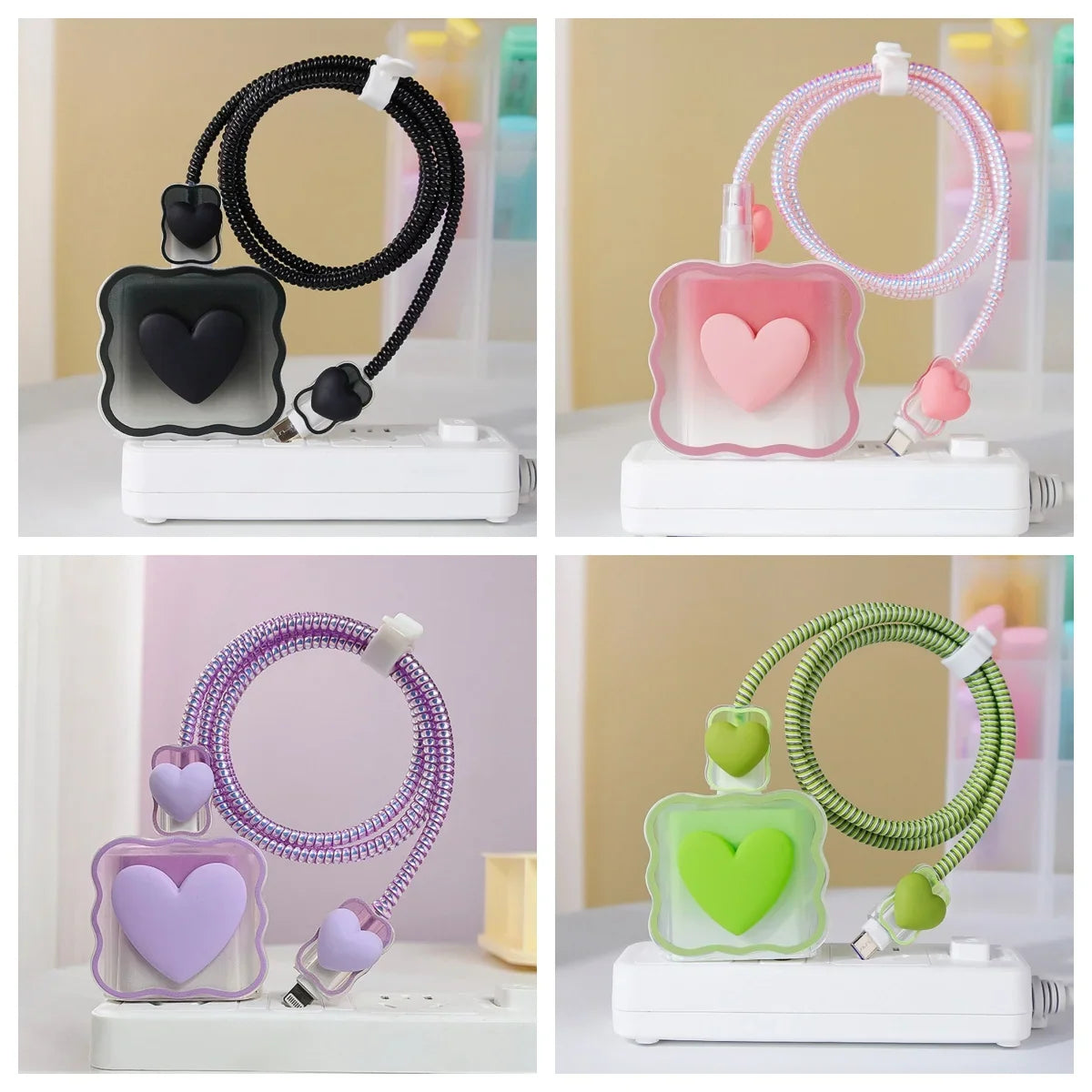 For iPhone 18/20W Transparent Charging Cable Protector Case Plug Protection Gradual USB Protector Data Line/Charger Head Cover