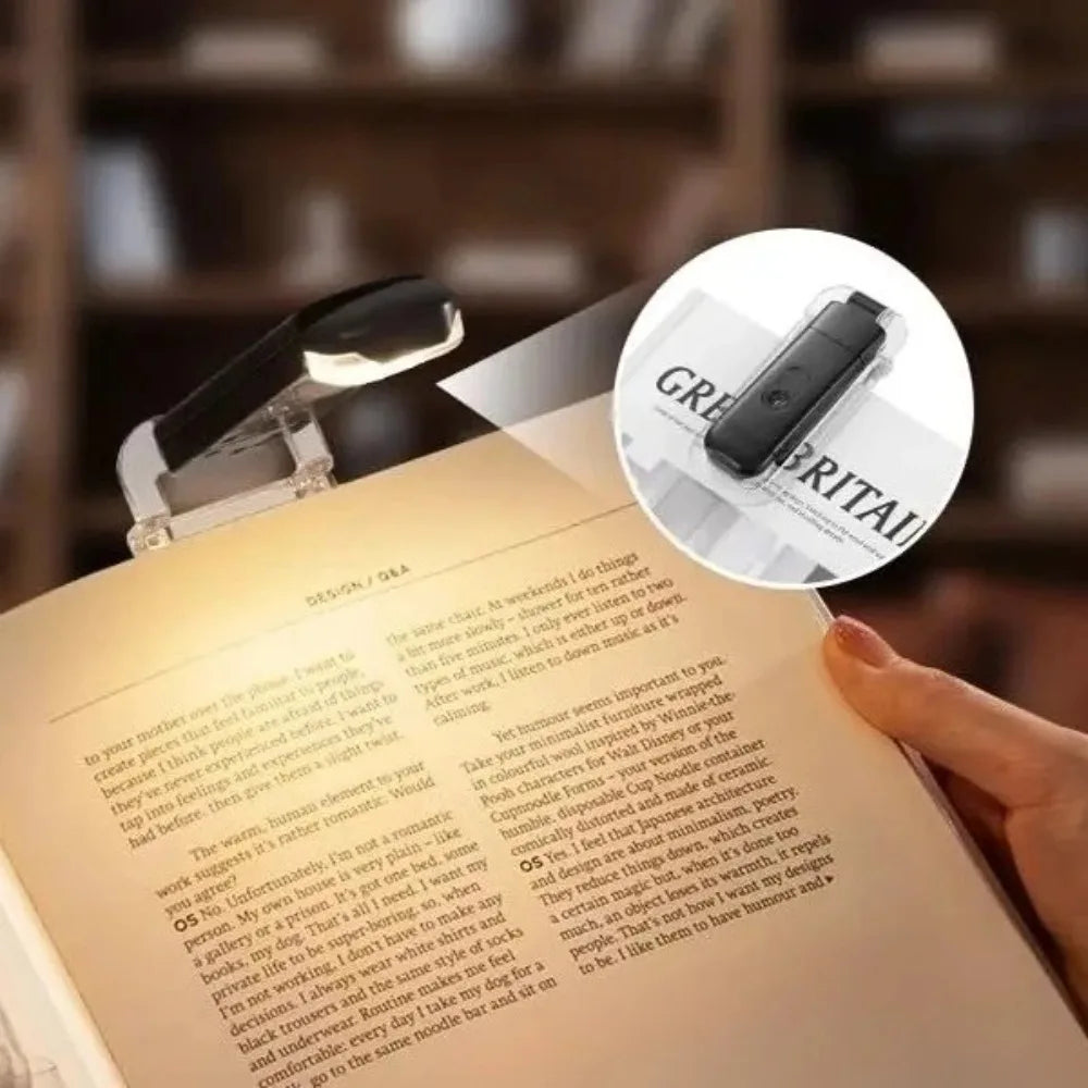 USB Rechargeable LED Reading Light Clip On Book Light Portable Eye Protection Lamp for Night Reading Desk
