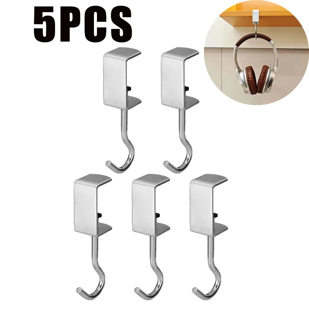 Versatile Adjustable Bag Hook Scratch-Proof Mounting System for Walls Desks Ideal for Student Organization with 360° Rotation