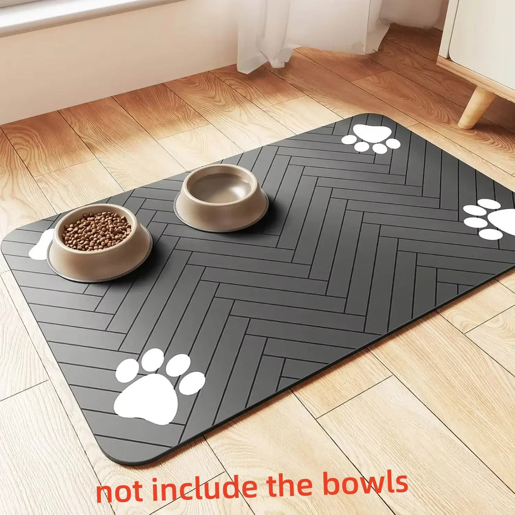 S（Little Kitten）、M、L Absorbent Pet Feeding Mat, Waterproof Placemat for Dog & Cat Food & Water Bowls, Quick-Dry Rubber Backing
