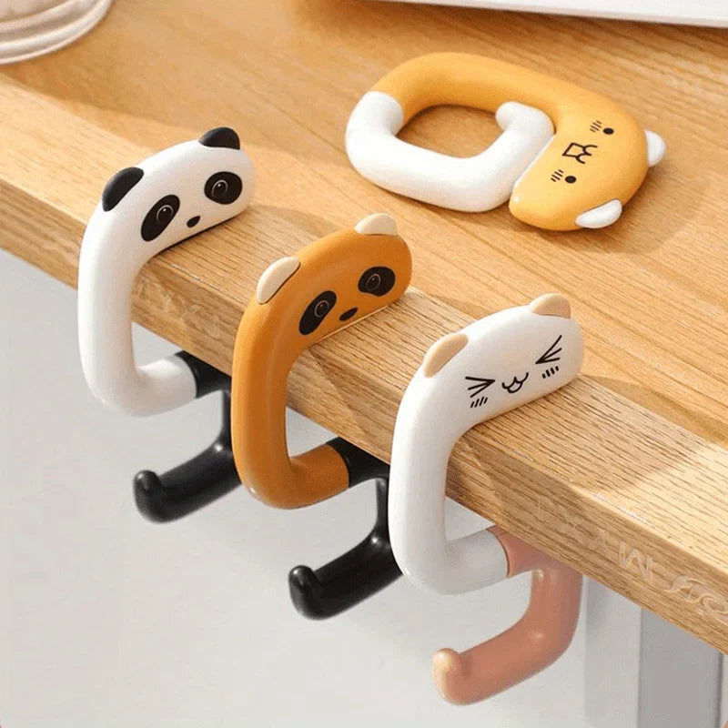Travel Portable Cute Handbag Hook, Securely Hangs On Any Desktop, Plastic Design with Stretchable Handle, Fashionable Style