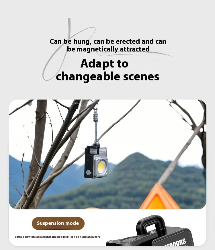 COB Camping Light with Magnetic Hook Emergency Charger, IPX4 Waterproof  Camping Lantern LED Light for Outdoor