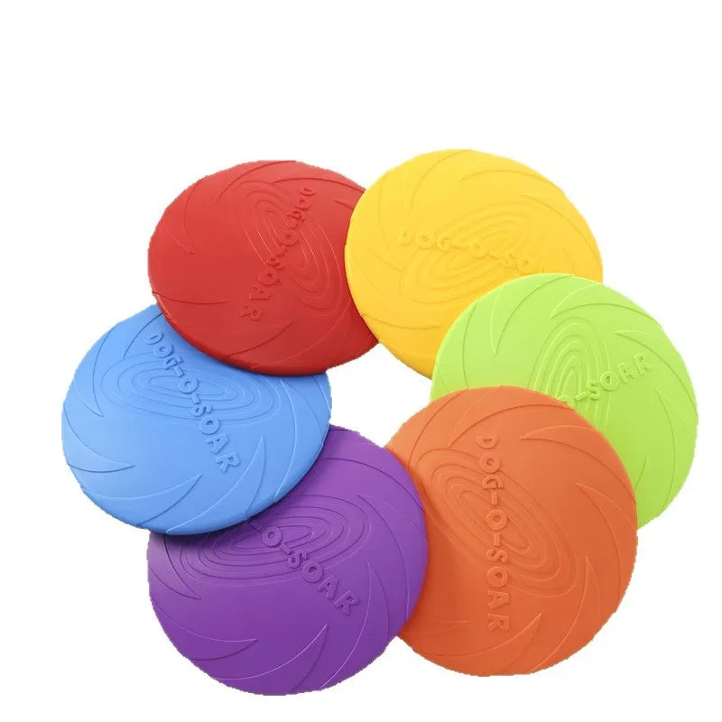 Dog Toys Soft Silicone Flying Disc Durable Bite Resistant Multicolor Frisbee Puppy Outdoor Interactive Training Supplies