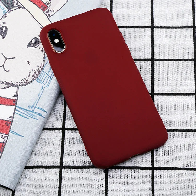 Silicone Candy Color Case for iPhone 11  8 Plus 7 6 6S plus Soft Cover candy Phone Cases for iPhone 11 12 13 14 Pro XR X XS Max